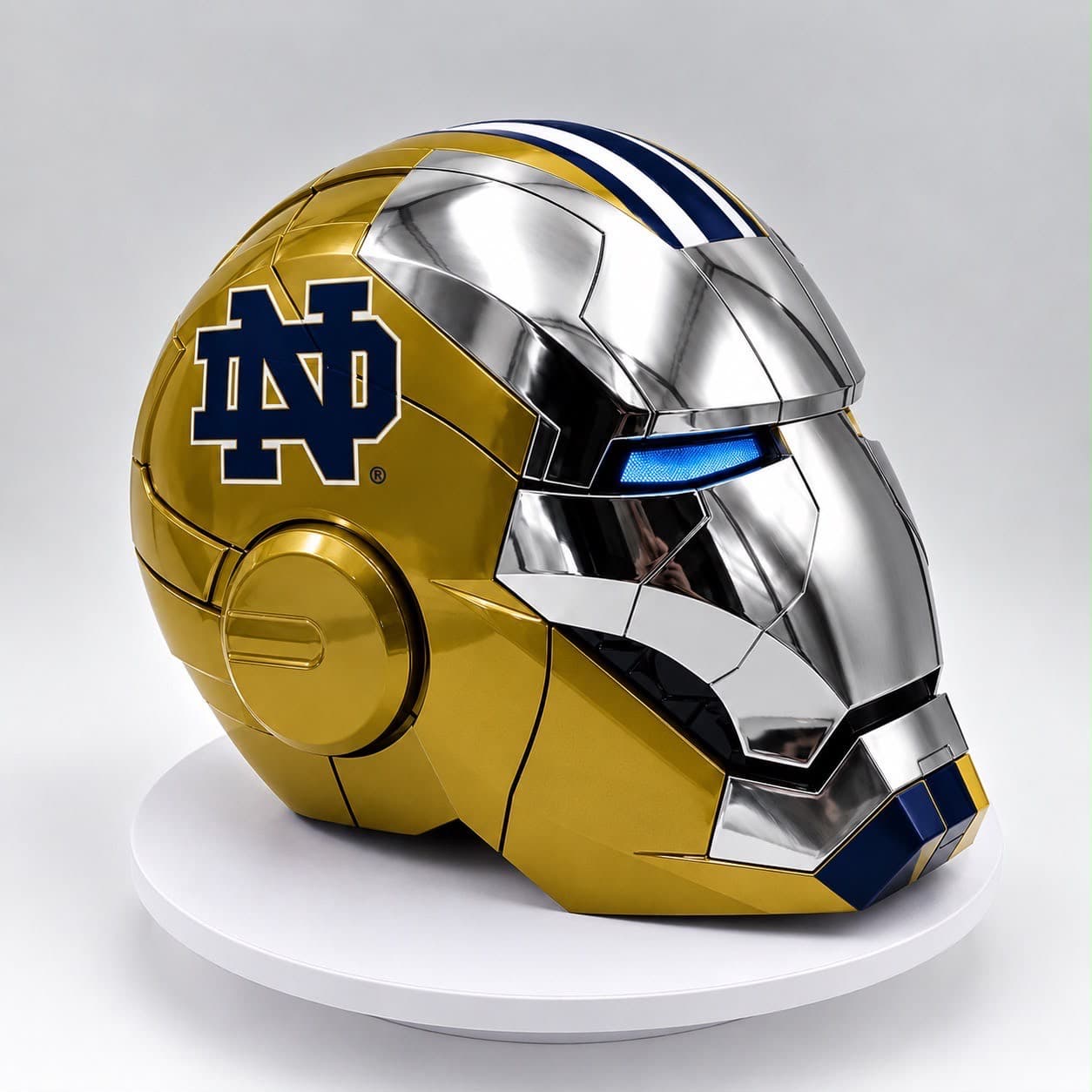Notre Dame design collectible helmet in gold & navy